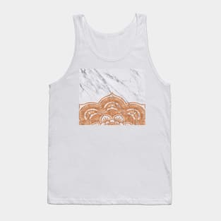 Copper mandala on white marble Tank Top